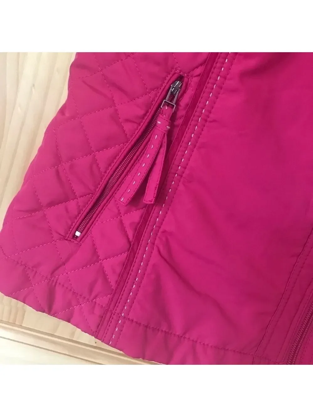 Coldwater Creek fuchsia lightweight quilted vest size large (14/16)